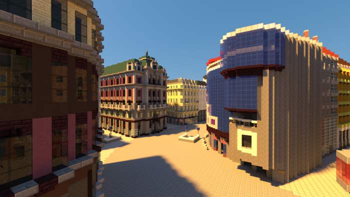 MCVIENNA Vienna Minecraft replica St. Stephen's Cathedral Haas Haus St. Stephen's Cathedral square